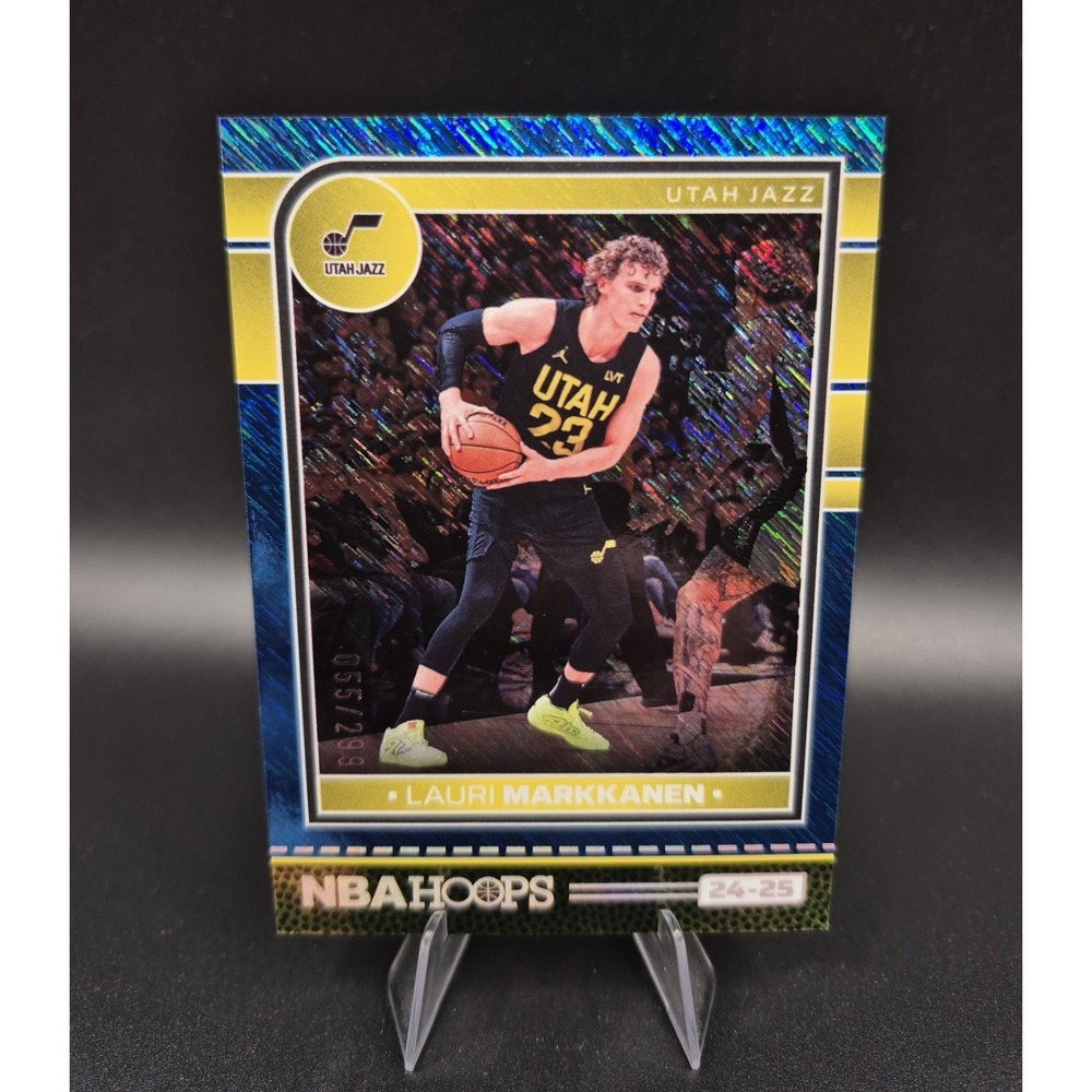 2024-25 Panini NBA Hoops Lauri‎ Markkanen #121 Blue Shimmer /299 Utah Jazz
